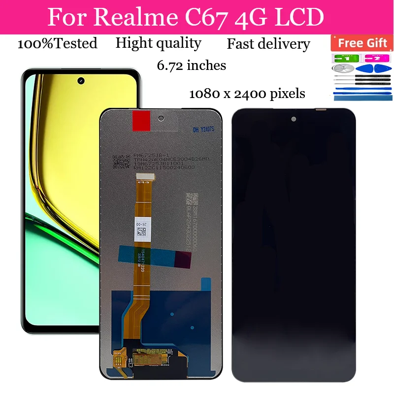 6,72 ''для Realme C67 4G RMX3890 ЖК-дисплей с рамкой, дигитайзер сенсорного экрана в сборе для Realme C67 4G, замена экрана
6,72 ''для Realme C67 4G RMX3890 ЖК-дисплей с рамкой, дигитайзер сенсорного экрана в сборе для Realme C67 4G, замена экрана