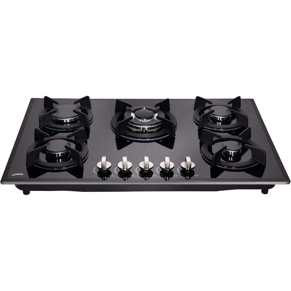 30-inch 5-Burner Built-in Gas Cooktop with Tempered Glass & Cast Iron Grates - LW5G01 (LPG/NG Convertible, Black)
30-inch 5-Burner Built-in Gas Cooktop with Tempered Glass & Cast Iron Grates - LW5G01 (LPG/NG Convertible, Black)