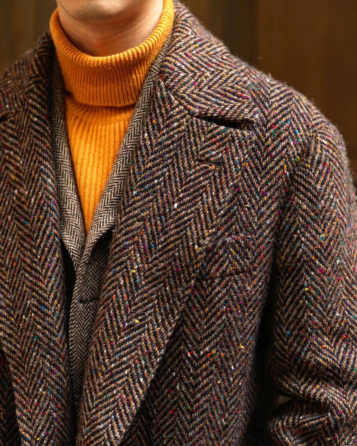 Vintage Winter Men's Tweed Herring Bone Coat Retro Single Breast Shawel Lapel Warm OverCoat Tailored Blazer Men Customized
Vintage Winter Men's Tweed Herring Bone Coat Retro Single Breast Shawel Lapel Warm OverCoat Tailored Blazer Men Customized