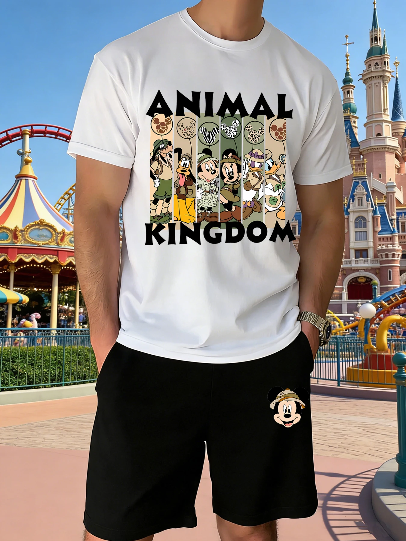 Men's Mickey Print Short-Sleeve T-Shirt and Shorts Set Casual Summer Outfit for Daily Outings and Sports
Men's Mickey Print Short-Sleeve T-Shirt and Shorts Set Casual Summer Outfit for Daily Outings and Sports
