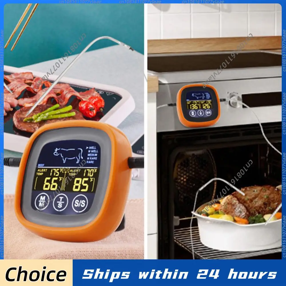 Digital Meat Temperature Thermometer Probe Touch Screen Waterproof Meat Temperature Probe with 2 Probes for Grilling BBQ Cooking
Digital Meat Temperature Thermometer Probe Touch Screen Waterproof Meat Temperature Probe with 2 Probes for Grilling BBQ Cooking