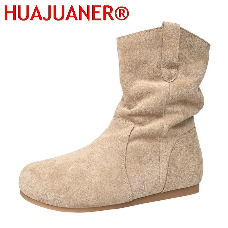 Женские замшевые ботинки для улицы, повседневные, на плоской подошве, удобные, с мягкой подошвой, короткие ботильоны, роскошные, без застежек, женская обувь
Женские замшевые ботинки для улицы, повседневные, на плоской подошве, удобные, с мягкой подошвой, короткие ботильоны, роскошные, без застежек, женская обувь
