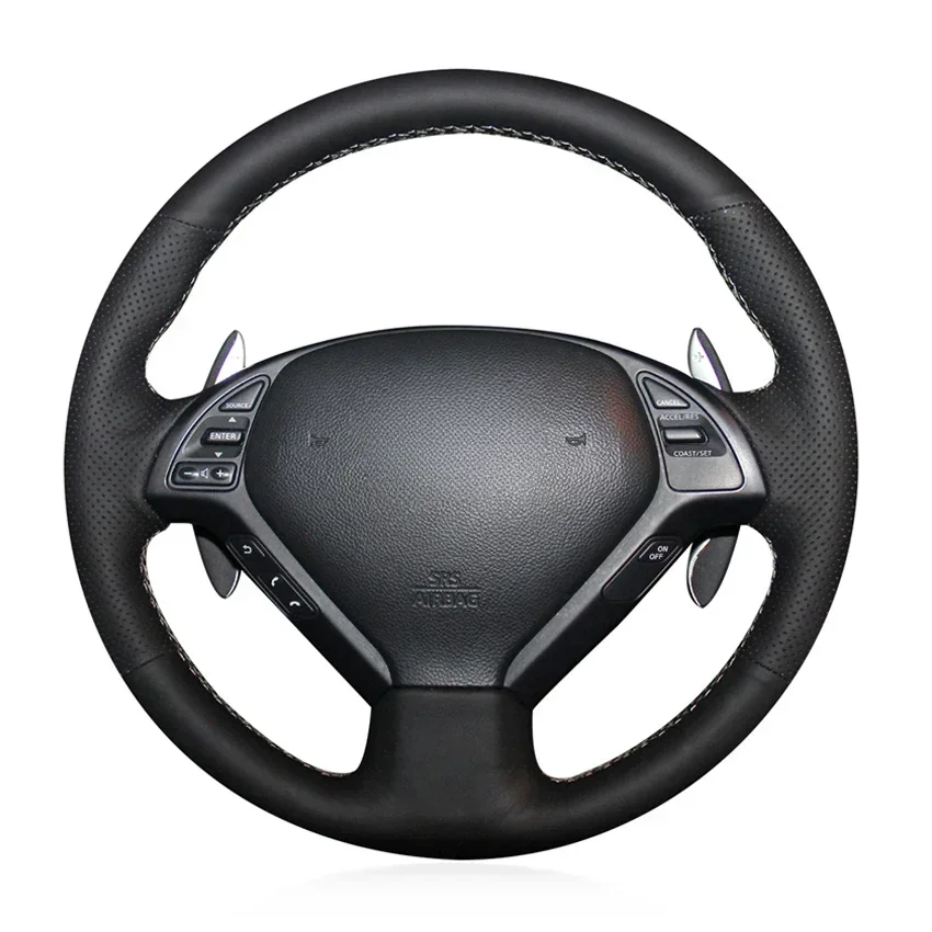 Black Artificial Leather Hand Sewing No-slip Car Steering Wheel Cover for Infiniti G G25 G35 G37 EX EX35 EX37 Q Q40 Q60 QX50
Black Artificial Leather Hand Sewing No-slip Car Steering Wheel Cover for Infiniti G G25 G35 G37 EX EX35 EX37 Q Q40 Q60 QX50