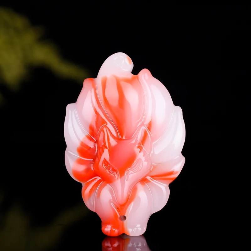 Natural Red White Jade Nine Tailed Fox Pendant Necklace Chinese Carved Fashion Charm Accessories Amulet Jewellery
Natural Red White Jade Nine Tailed Fox Pendant Necklace Chinese Carved Fashion Charm Accessories Amulet Jewellery