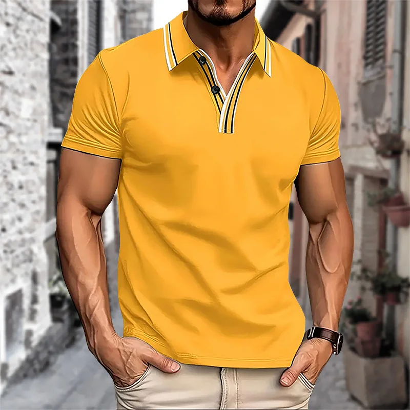 Summer men's short sleeved polo shirt solid color lapel button T-shirt men's street casual top European and American plus size
Summer men's short sleeved polo shirt solid color lapel button T-shirt men's street casual top European and American plus size
