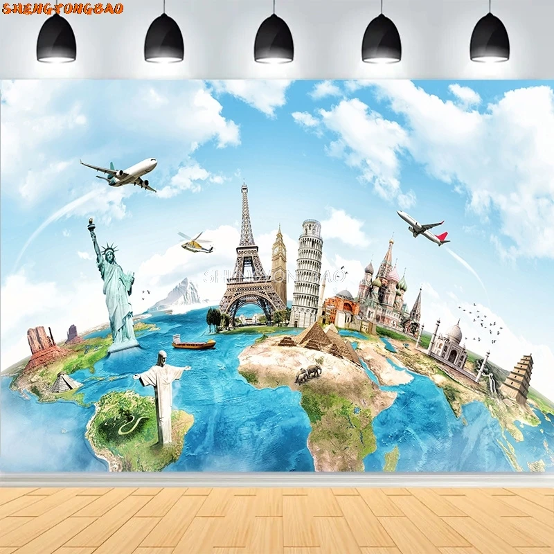 Famous Landmarks Of The World Connected Photography Backdrops Travel Around The Global Baby Birthday Photo Background HQ-01
Famous Landmarks Of The World Connected Photography Backdrops Travel Around The Global Baby Birthday Photo Background HQ-01