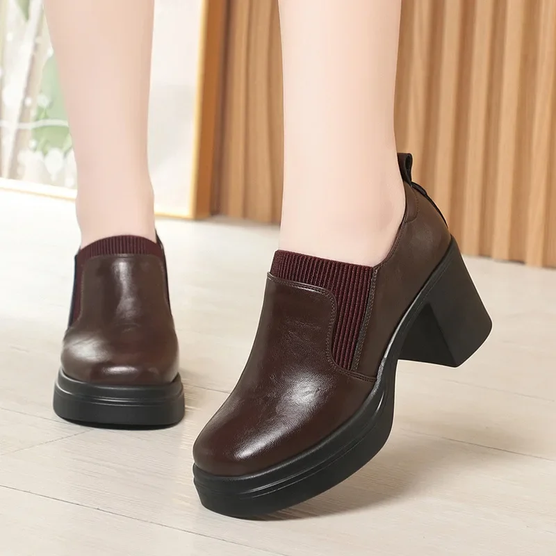 6.5cm All Match Comfortable Elegant Women's Shoes Platform Pumps 2025 Autumn Block Heels Leather Loafers Gladiator for Office
6.5cm All Match Comfortable Elegant Women's Shoes Platform Pumps 2025 Autumn Block Heels Leather Loafers Gladiator for Office