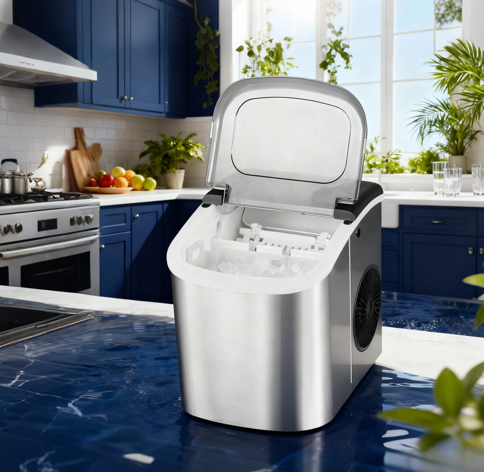 Portable Stylish Design Stainless Steel Ice Maker Large Capacity Quick Ice Making Bullet Ice for Family Hotel Party Use
Portable Stylish Design Stainless Steel Ice Maker Large Capacity Quick Ice Making Bullet Ice for Family Hotel Party Use