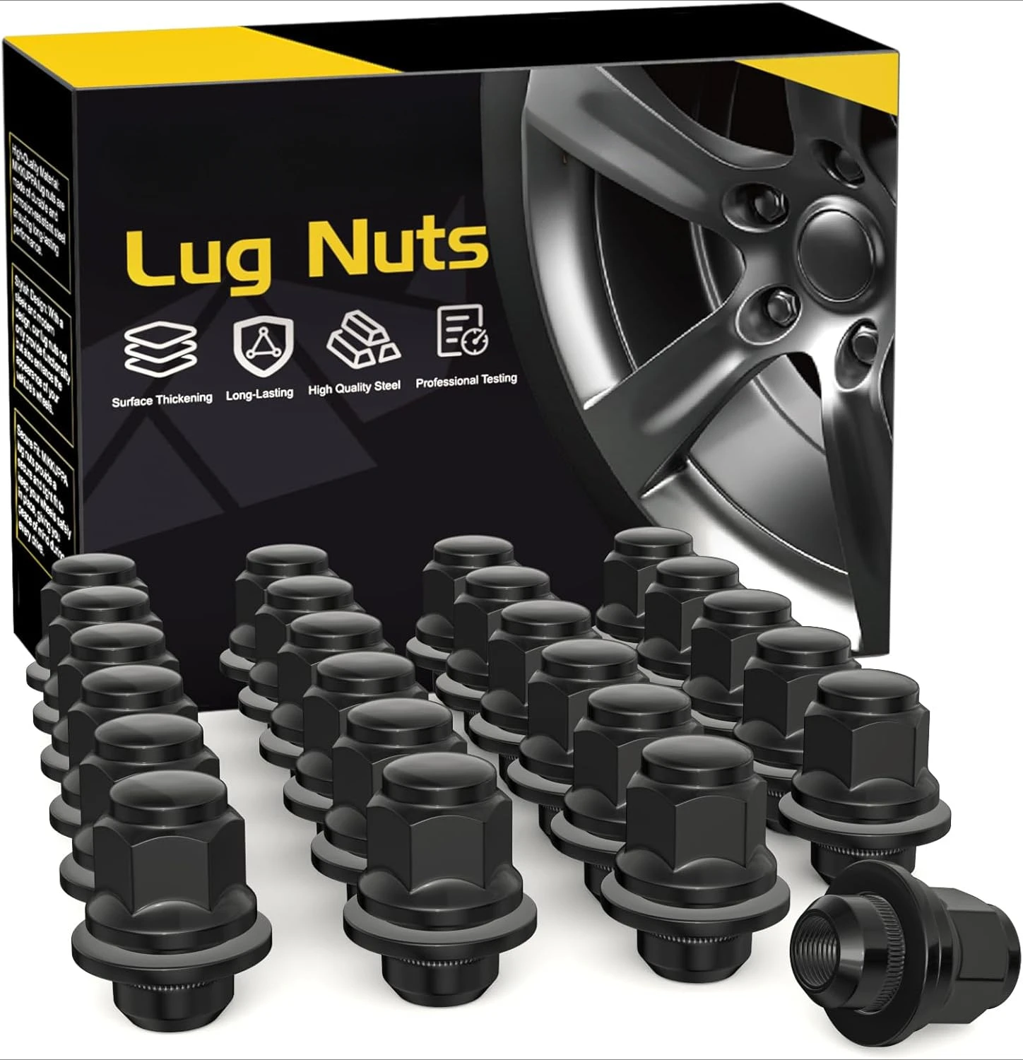 24pcs M12x1.5 Lug Nut Set Hex 13/16 inch (21 mm) Black OEM Factory Style Mag Replacement Fits 2007-2014 Toyota FJ Cruiser,Lexus
24pcs M12x1.5 Lug Nut Set Hex 13/16 inch (21 mm) Black OEM Factory Style Mag Replacement Fits 2007-2014 Toyota FJ Cruiser,Lexus