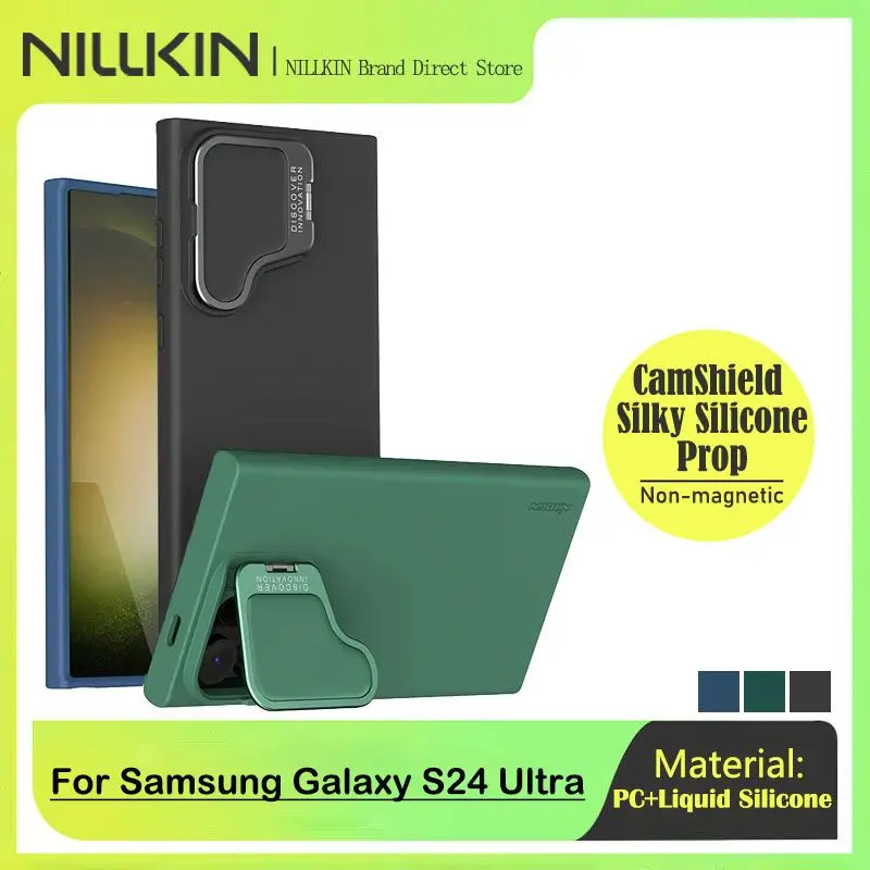 Чехол NILLKIN для Samsung Galaxy S24 Ultra, магнитный силиконовый чехол с подставкой, защитная подставка для объектива, термостойкий/молодостойкий 
Чехол NILLKIN для Samsung Galaxy S24 Ultra, магнитный силиконовый чехол с подставкой, защитная подставка для объектива, термостойкий/молодостойкий