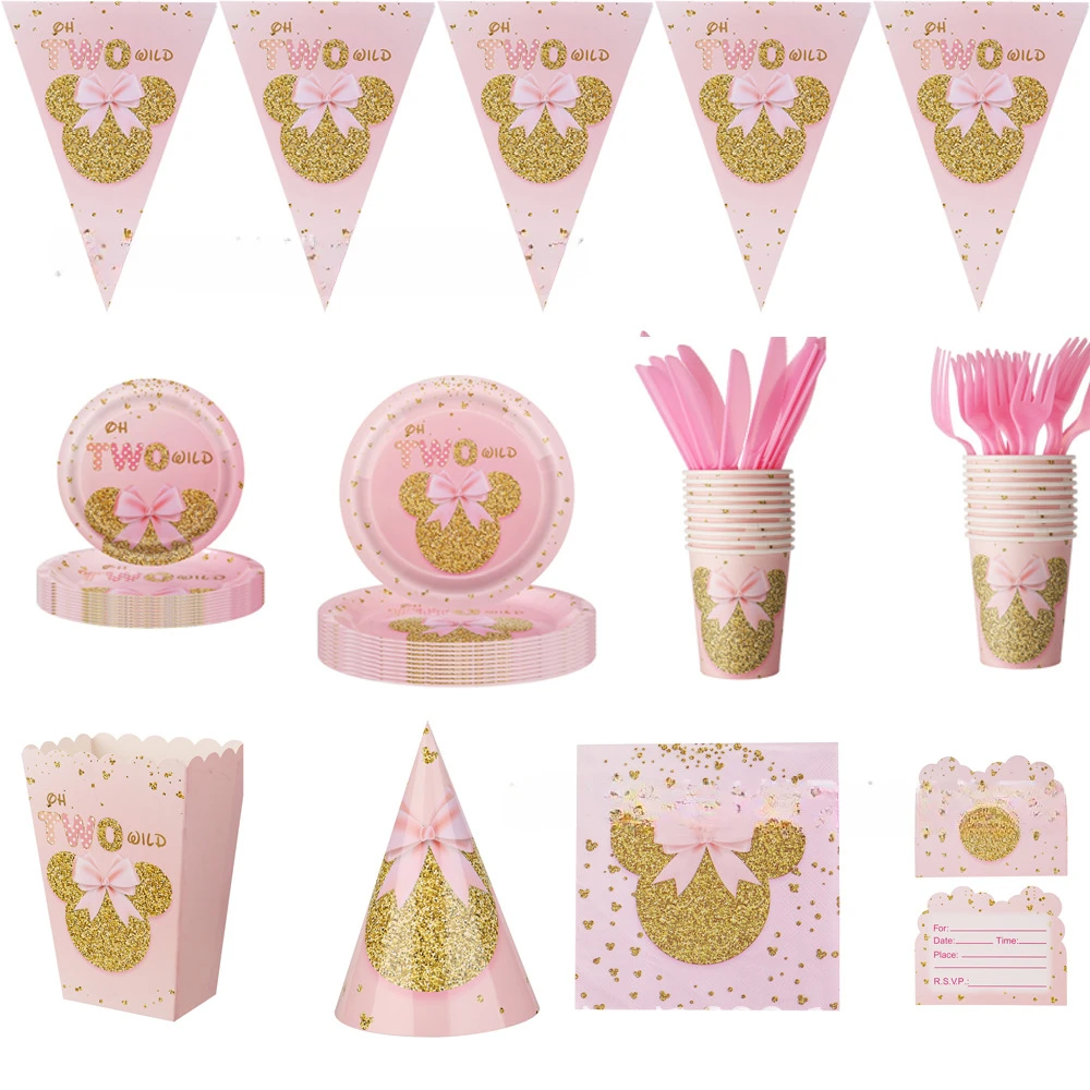 Disney Mickey Mouse Disposable Party Supplies Pink Minnie Children's Birthday Party Tableware Decoration Holiday Supplies
Disney Mickey Mouse Disposable Party Supplies Pink Minnie Children's Birthday Party Tableware Decoration Holiday Supplies