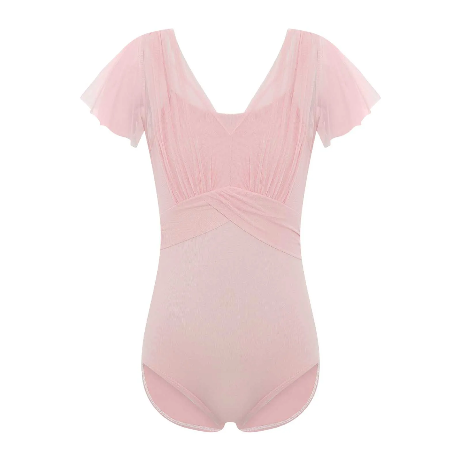 Girls Lyrical Gymnastics Ballet Dance Leotard Ruffled Sleeves Ruched Sheer Mesh Ballet Dance Bodysuit for Yoga Dance Training
Girls Lyrical Gymnastics Ballet Dance Leotard Ruffled Sleeves Ruched Sheer Mesh Ballet Dance Bodysuit for Yoga Dance Training