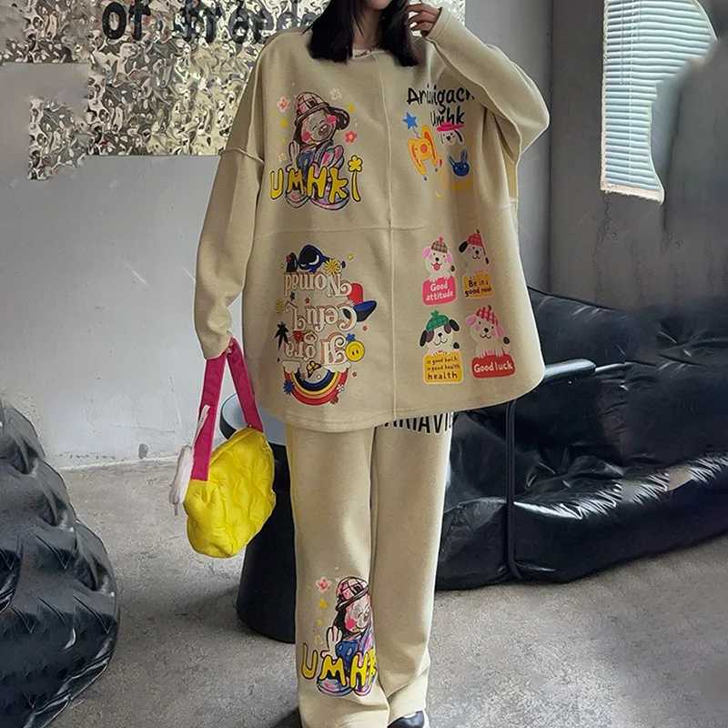 Cartoon Print Double-sided Wearable Oversized Pant Sets Woman 2 Piece Outfits Korean Fashion New IN Matching Sets Y2k Clothes
Cartoon Print Double-sided Wearable Oversized Pant Sets Woman 2 Piece Outfits Korean Fashion New IN Matching Sets Y2k Clothes