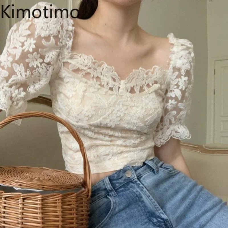 Kimotimo Кружевная блузка с коротким рукавом и разрезом на шее, женская блузка 2022, летняя милая облегающая рубашка с талией Y2k, укороченный топ, элегантная шикарная рубашка
Kimotimo Кружевная блузка с коротким рукавом и разрезом на шее, женская блузка 2022, летняя милая облегающая рубашка с талией Y2k, укороченный топ, элегантная шикарная рубашка