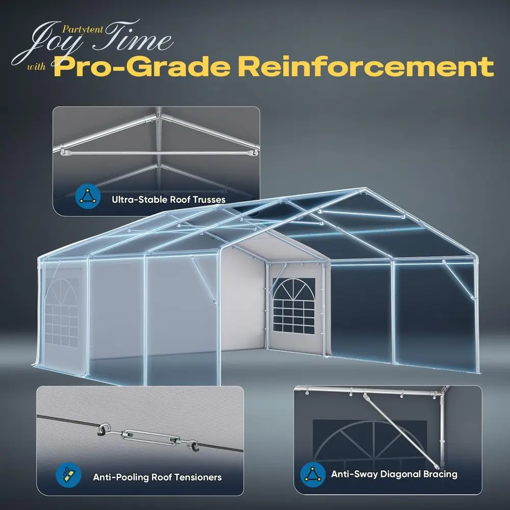Premium 20x20 Party Tent Heavy Duty Outdoor Gazebo White Event Shelter Wedding Canopy Tent for Parties Carport BBQ with Removab
Premium 20x20 Party Tent Heavy Duty Outdoor Gazebo White Event Shelter Wedding Canopy Tent for Parties Carport BBQ with Removab