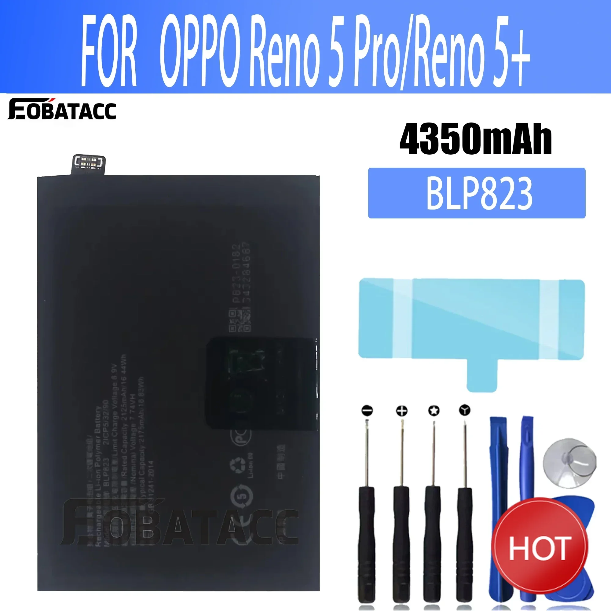 100% New Original Battery BLP823 For OPPO Reno 5 Pro/Reno 5+ Battery + Free Tools
100% New Original Battery BLP823 For OPPO Reno 5 Pro/Reno 5+ Battery + Free Tools