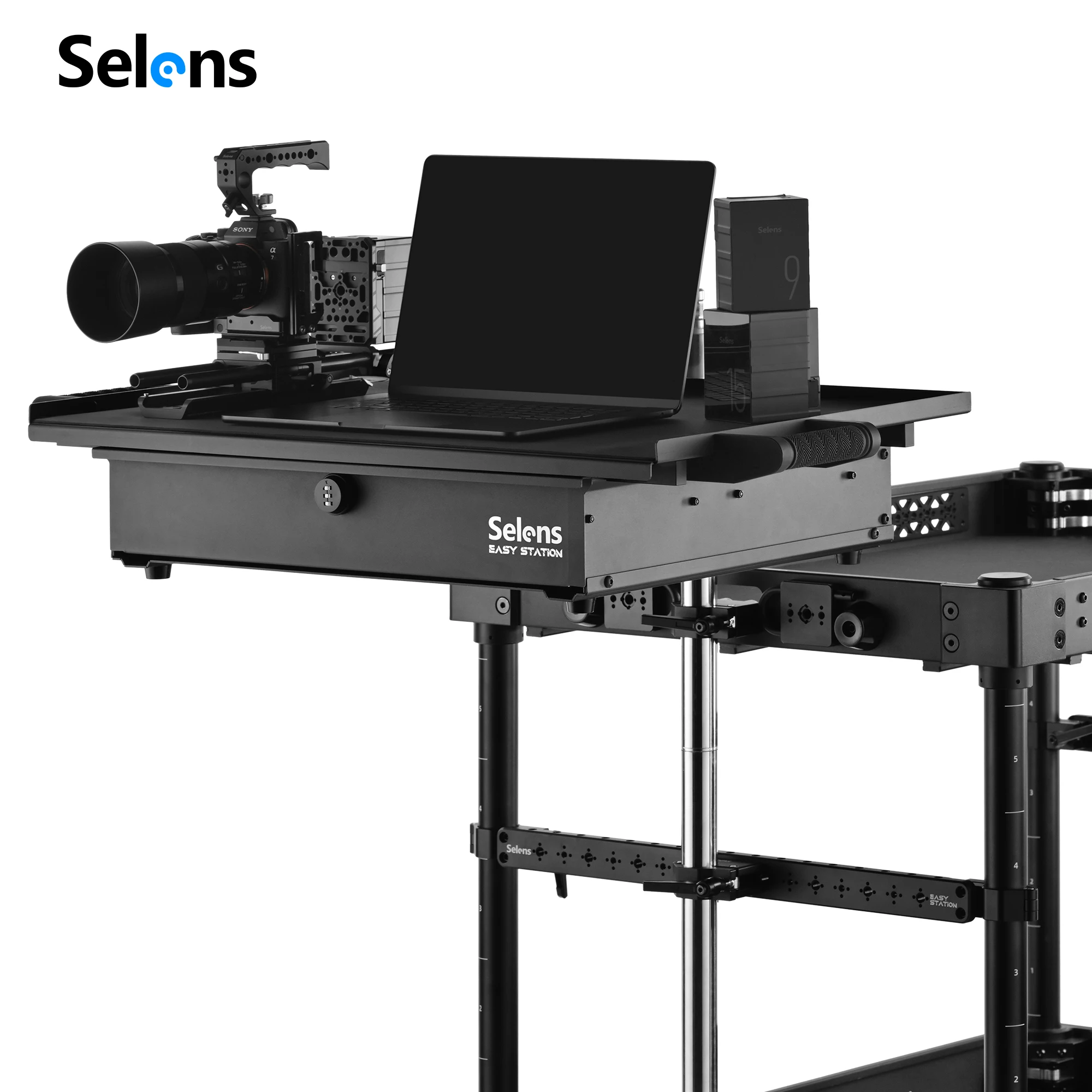 Selens Side Iron Work Platform with Locking Drawer,3-Digit Combo, Load Capacity 30KG for Selens Cart Workstation or Light Stand
Selens Side Iron Work Platform with Locking Drawer,3-Digit Combo, Load Capacity 30KG for Selens Cart Workstation or Light Stand
