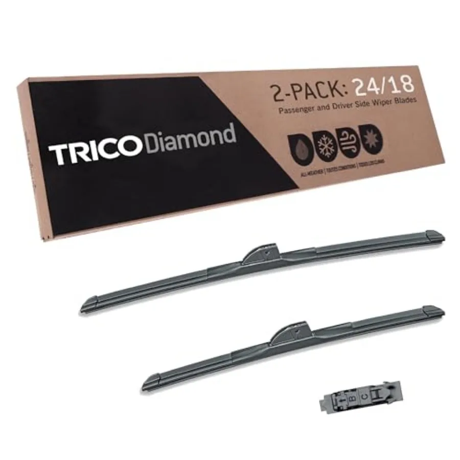 Diamond 24" + 18" Super Premium Automotive Replacement Windshield Wiper Blades Set of 2,Passenger and Driver Side All-Weather B
Diamond 24" + 18" Super Premium Automotive Replacement Windshield Wiper Blades Set of 2,Passenger and Driver Side All-Weather B