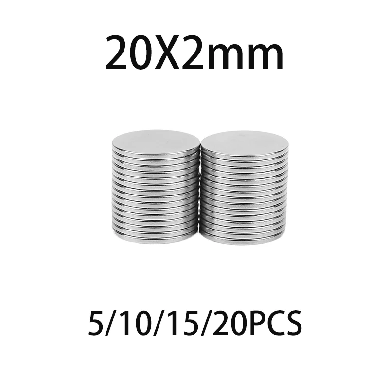 Круглый неодимовый магнит NdFeB 20x2, 5/10/15/20 шт., редкоземельный магнит N35, супермощный небольшой постоянный магнитный диск imanes
Круглый неодимовый магнит NdFeB 20x2, 5/10/15/20 шт., редкоземельный магнит N35, супермощный небольшой постоянный магнитный диск imanes