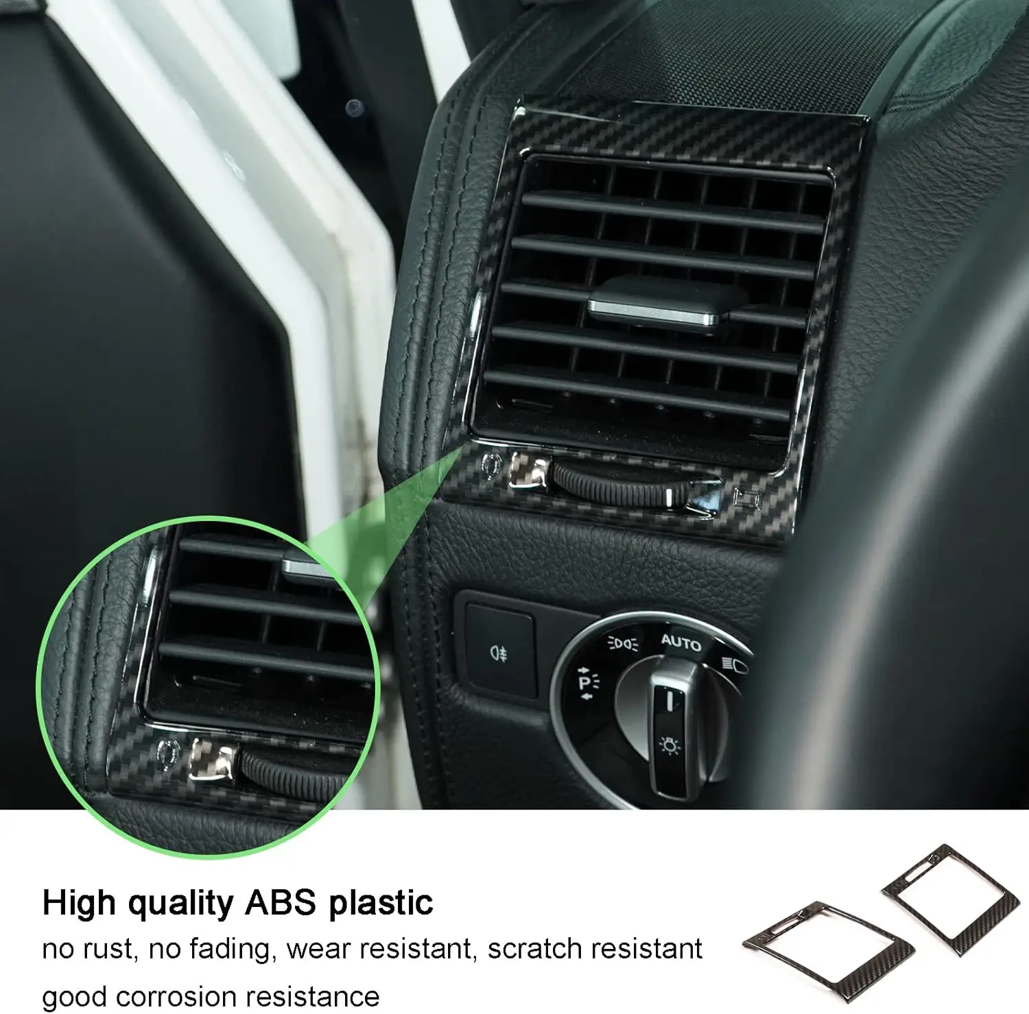 ABS Carbon Car Central Air Condition Outlet Cover Side Air Vent Frame Decorative Trim For Mercedes-Benz G-Class W463 2004-2011 
ABS Carbon Car Central Air Condition Outlet Cover Side Air Vent Frame Decorative Trim For Mercedes-Benz G-Class W463 2004-2011