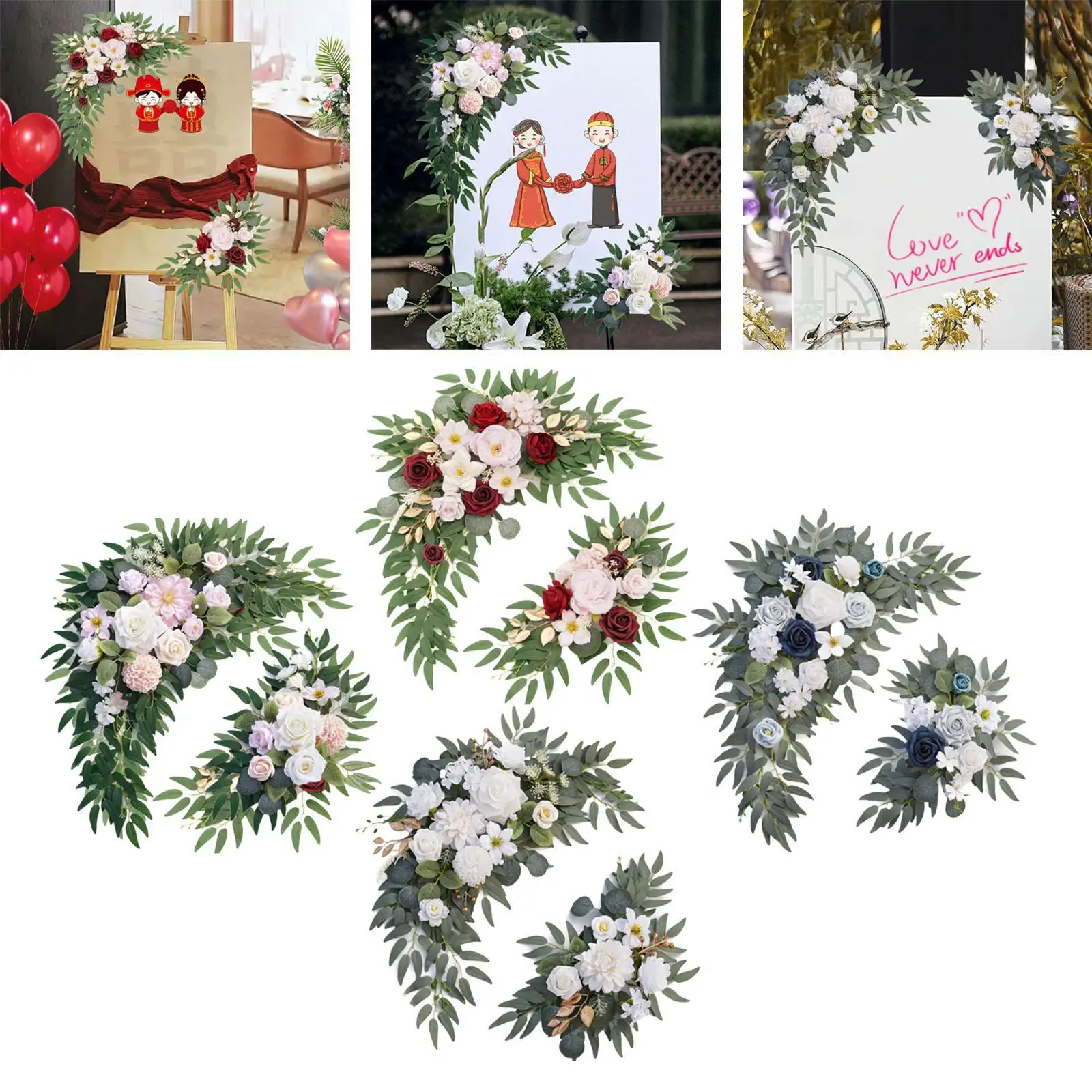 Wedding Arch Flowers Artificial Flower Swag Greenery Floral Backdrop Wedding Arch Wreath for Ceremony Reception Party Holiday
Wedding Arch Flowers Artificial Flower Swag Greenery Floral Backdrop Wedding Arch Wreath for Ceremony Reception Party Holiday