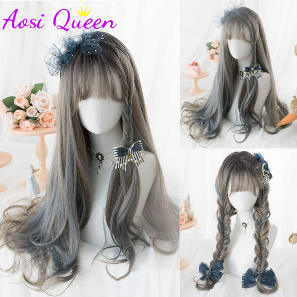 AOSIQUEEN Synthetic Long Wavy Wig Women's Wig with Bangs Aoki Highlights Blue Cospaly Lolita Daily Party Wig for Women
AOSIQUEEN Synthetic Long Wavy Wig Women's Wig with Bangs Aoki Highlights Blue Cospaly Lolita Daily Party Wig for Women