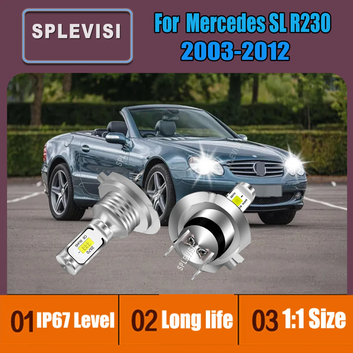 H7 White 6000K Auto Headlight LED Bulb Cool White High Main Beam For Mercedes SL R230 2003 2004 2005 2006 2007 2008 2009-2012
H7 White 6000K Auto Headlight LED Bulb Cool White High Main Beam For Mercedes SL R230 2003 2004 2005 2006 2007 2008 2009-2012