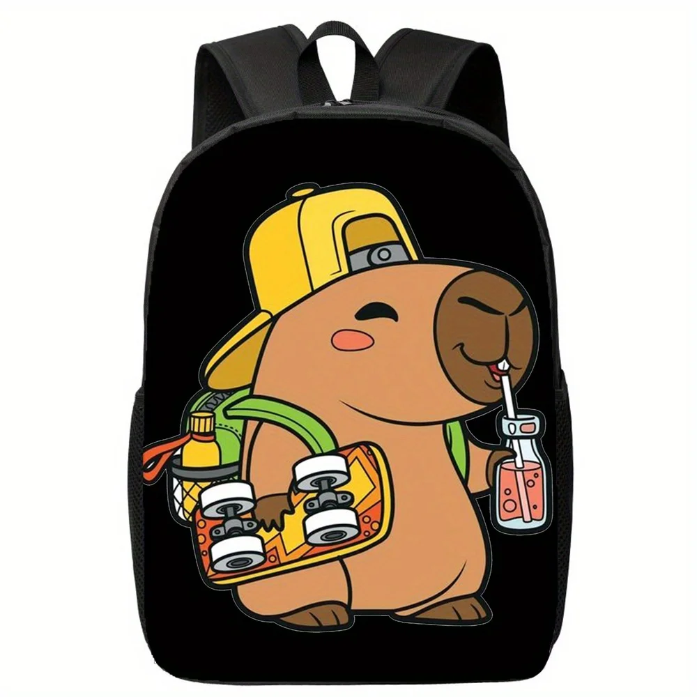 Everyday Backpack, Capybara Laptop Carrier, Black Travel Bag, Adjustable Shoulder Strap, Sporty Design, Colorful Cartoon Print,
Everyday Backpack, Capybara Laptop Carrier, Black Travel Bag, Adjustable Shoulder Strap, Sporty Design, Colorful Cartoon Print,