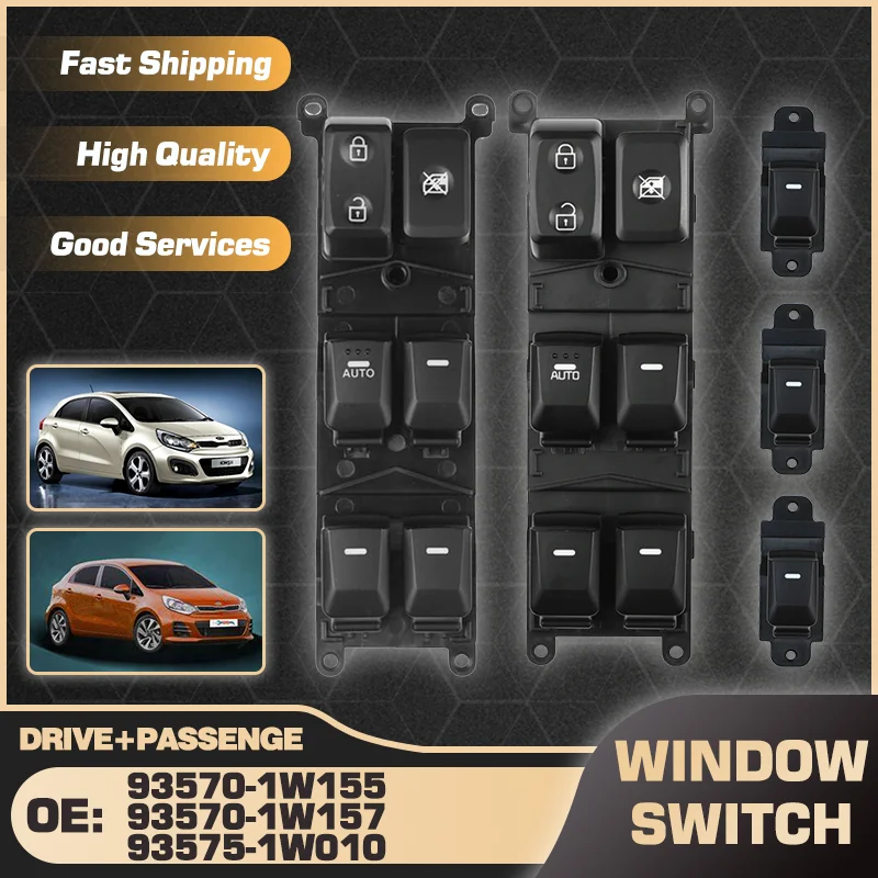 93570-1W155 93570-1W157 93575-1W010 For Kia Rio UB/QB MK3 Kia Pride 2012-2015 Car Window Lifter Control Switch Car accessories
93570-1W155 93570-1W157 93575-1W010 For Kia Rio UB/QB MK3 Kia Pride 2012-2015 Car Window Lifter Control Switch Car accessories