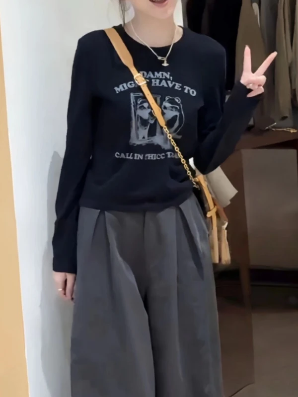 plus Size Pure Cotton round Ne Letter Print Long Sve T-irt Women's Faionable Versatile Slimming Top Spring 2026
plus Size Pure Cotton round Ne Letter Print Long Sve T-irt Women's Faionable Versatile Slimming Top Spring 2026