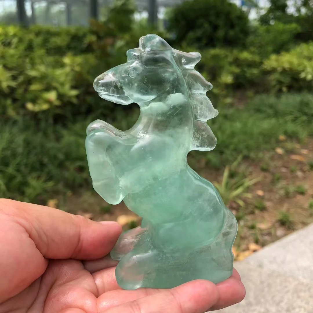 Hand Carved Fluorite Horse Sculpture Natural Crystal Stone Healing Fengshui Crafts Home Decoration Gifts
Hand Carved Fluorite Horse Sculpture Natural Crystal Stone Healing Fengshui Crafts Home Decoration Gifts