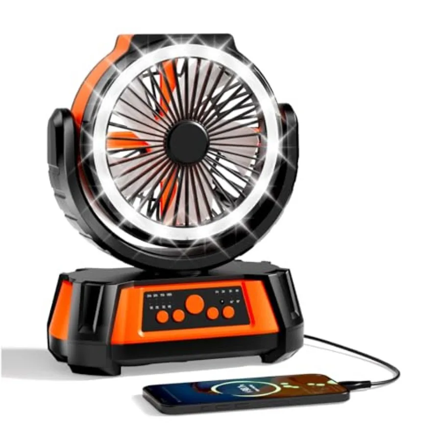 20000mAh Camping Fan Rechargeable, 55 Hours Runtime Portable Fan with Hook and Handle, 4-Speed, Timer, Battery Powered 90°Oscil
20000mAh Camping Fan Rechargeable, 55 Hours Runtime Portable Fan with Hook and Handle, 4-Speed, Timer, Battery Powered 90°Oscil