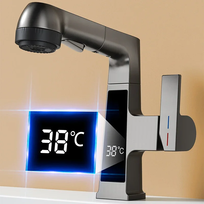 Digital Display Pulling Faucet Kitchen Sink Washbasin Rotating Lifting Tap Cold and Hot Dual Control Fourth Gear Water Outlet
Digital Display Pulling Faucet Kitchen Sink Washbasin Rotating Lifting Tap Cold and Hot Dual Control Fourth Gear Water Outlet