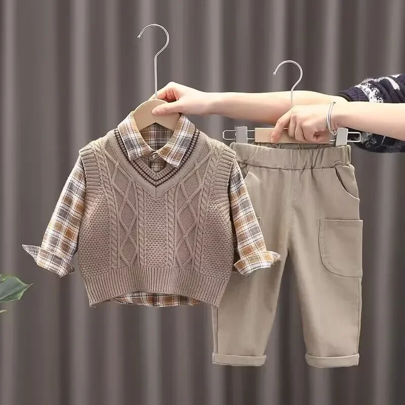 New Spring Autumn Baby Clothes Suit Boys Outfit Sets Koean Baby Boys Shirt + Pants+Vest 3PCS Sets Children's Set Kids Outfits
New Spring Autumn Baby Clothes Suit Boys Outfit Sets Koean Baby Boys Shirt + Pants+Vest 3PCS Sets Children's Set Kids Outfits