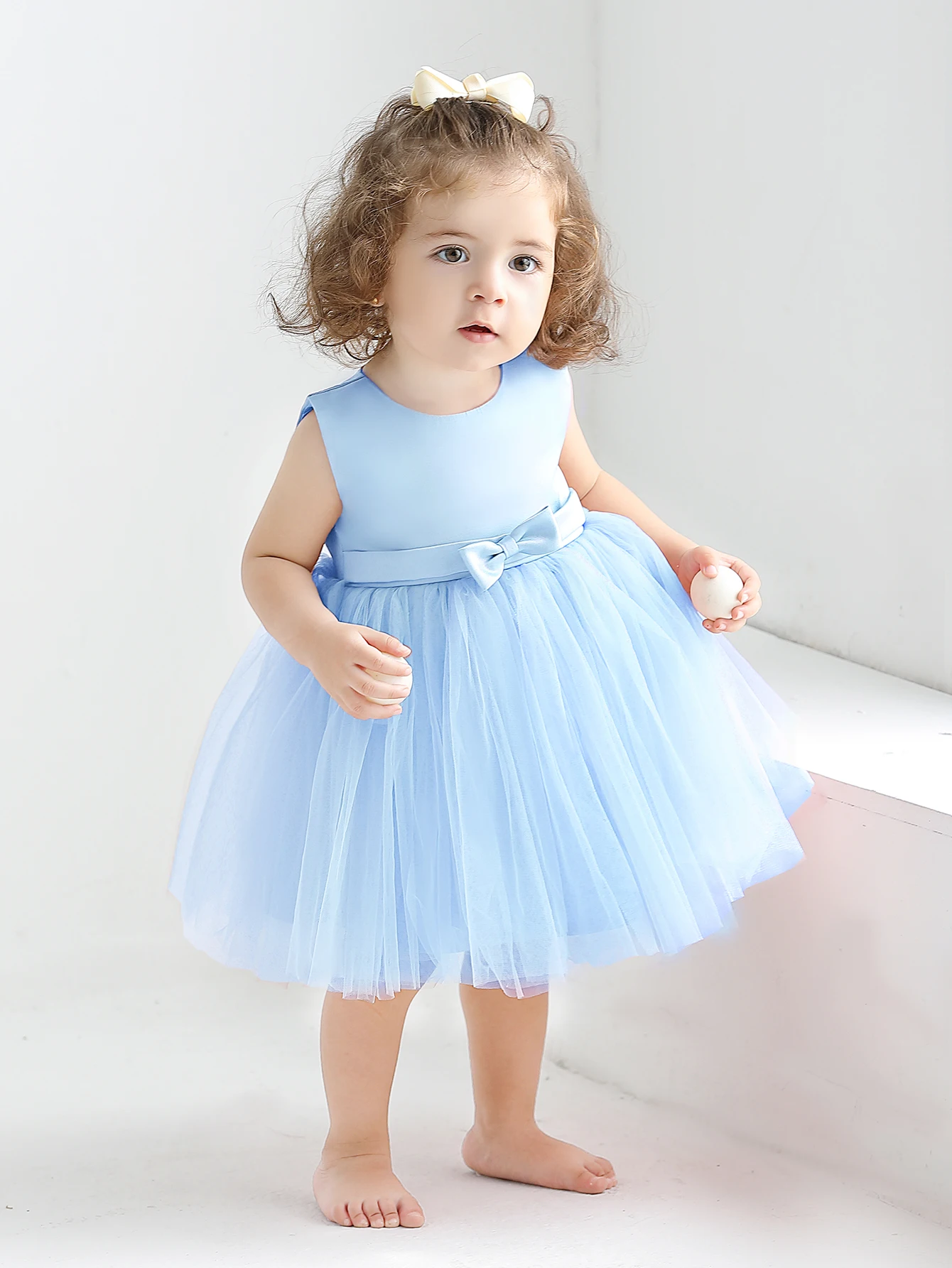 Baby Girl Blue Patchwork Mesh Pommel Dress for Ages 0-2 Years Suitable for Birthday Party Weddings
Baby Girl Blue Patchwork Mesh Pommel Dress for Ages 0-2 Years Suitable for Birthday Party Weddings