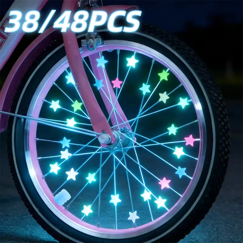 38/48 Pcs Glow-in-the-Dark Spoke Beads & Valve Caps Set, Luminous Star & Heart Wheel Decor for Night Riding
38/48 Pcs Glow-in-the-Dark Spoke Beads & Valve Caps Set, Luminous Star & Heart Wheel Decor for Night Riding