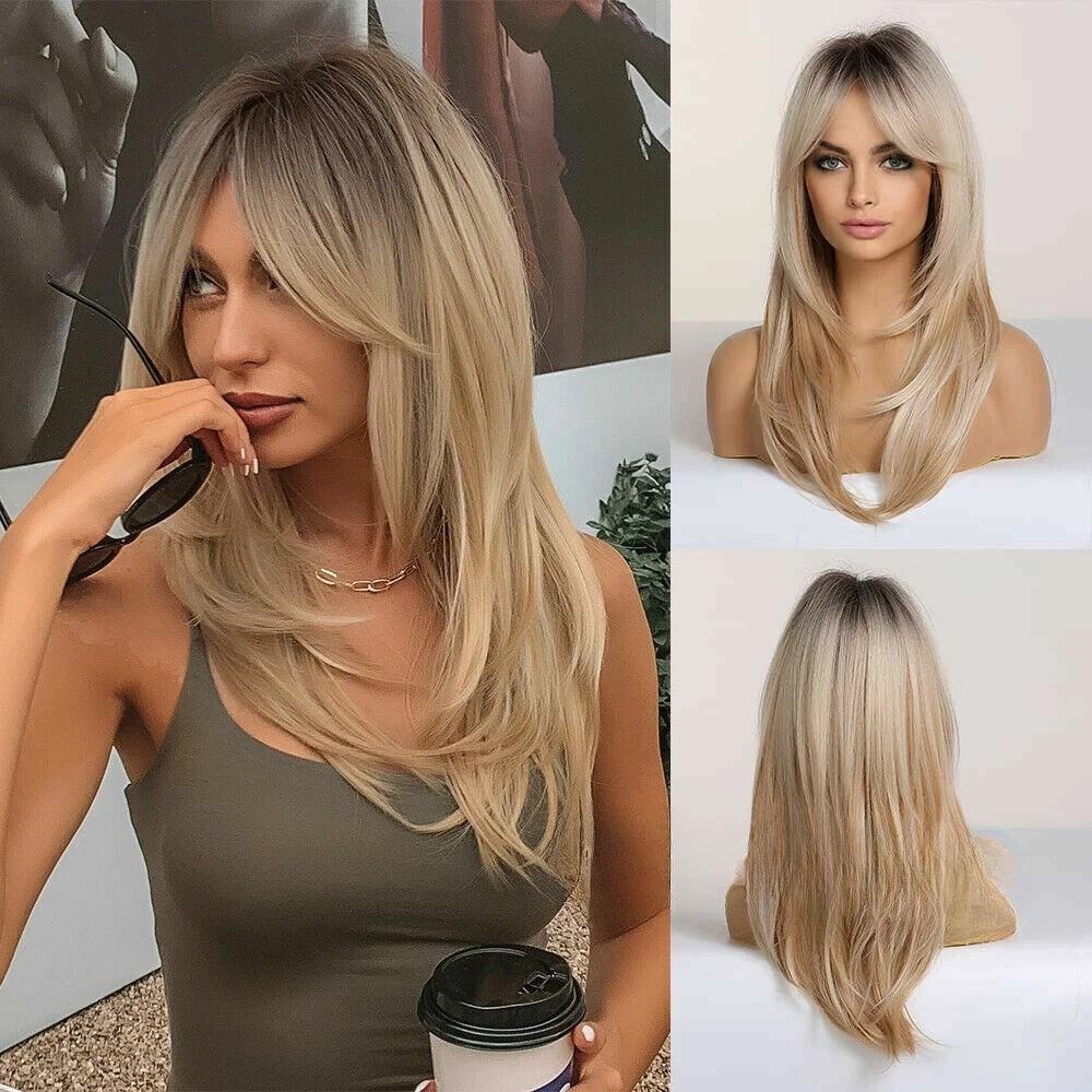 Fanshion Light Brown Blonde Hair Wigs with Bangs for Women Long Ombre Daily US
Fanshion Light Brown Blonde Hair Wigs with Bangs for Women Long Ombre Daily US