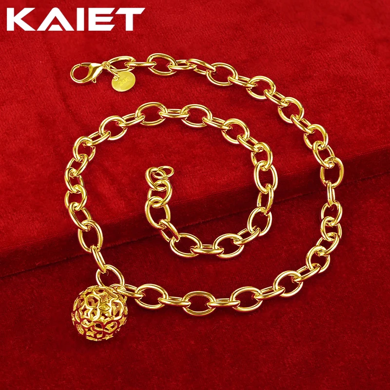 KAIET 925 Sterling Silver Hollow Ball Pendant Necklace Plated With 18K Gold Wedding Party For Women Charm Fine Jewelry
KAIET 925 Sterling Silver Hollow Ball Pendant Necklace Plated With 18K Gold Wedding Party For Women Charm Fine Jewelry