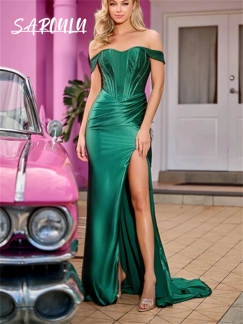 Sequined Corset Formal Occasion Dress Off The Shoulder Mermaid Side Slit Satin Sexy Prom Dresses For Evening Robe De Soriee
Sequined Corset Formal Occasion Dress Off The Shoulder Mermaid Side Slit Satin Sexy Prom Dresses For Evening Robe De Soriee