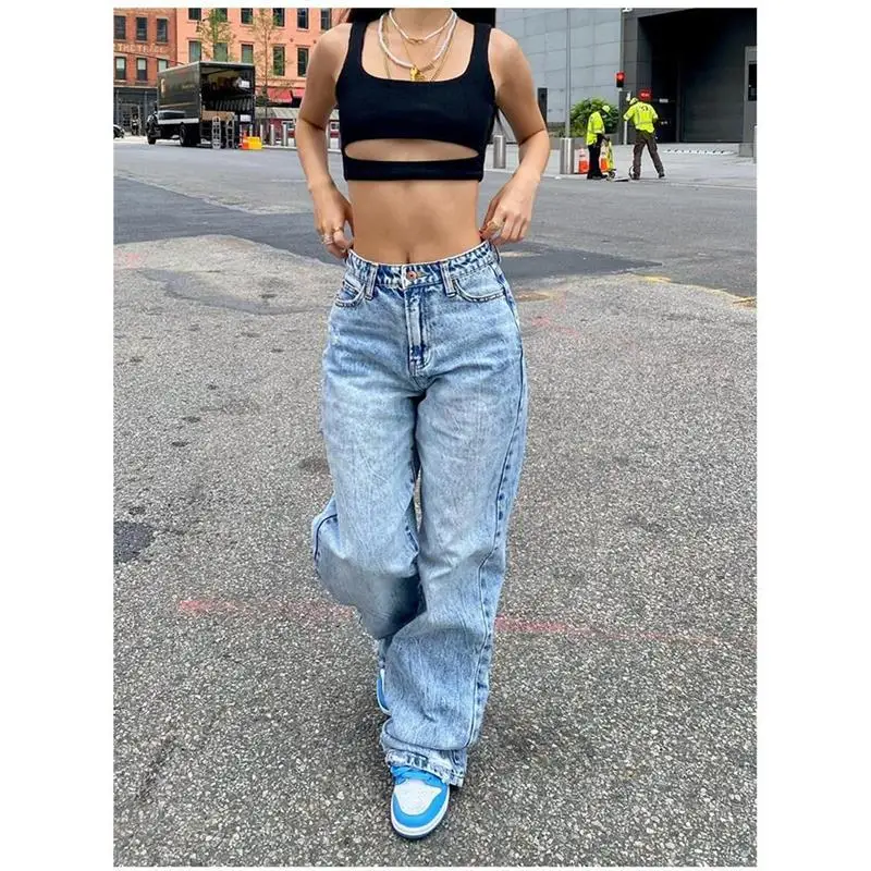 Slim Casual Women's Jeans Faionable High Waist Straight Leg Light Blue Denim Pants for Young Women Spring Season
Slim Casual Women's Jeans Faionable High Waist Straight Leg Light Blue Denim Pants for Young Women Spring Season