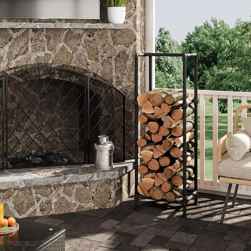 Firewood Rack Industrial Style Firewood Holder with Two Optional Feet Pipe Sturdy and Durable Log Storage
Firewood Rack Industrial Style Firewood Holder with Two Optional Feet Pipe Sturdy and Durable Log Storage