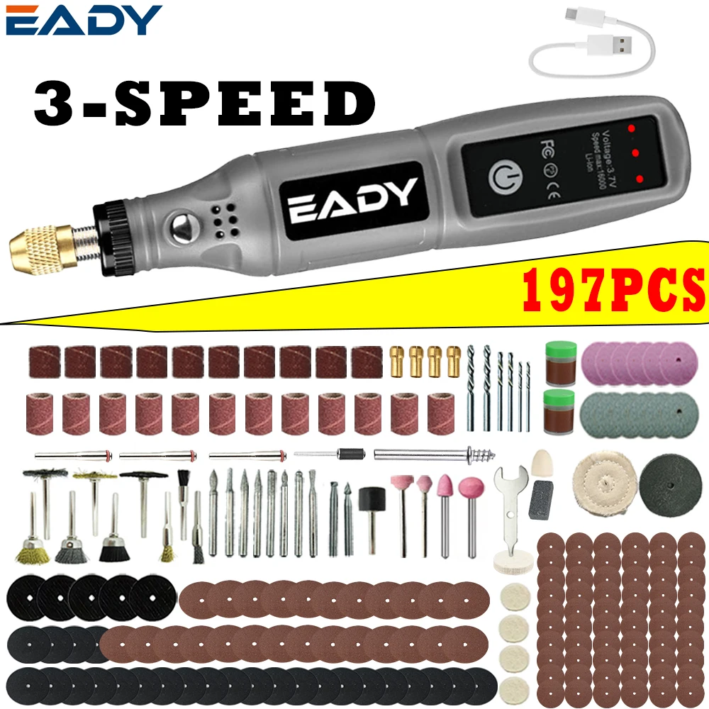 EADY USB Cordless Rotary Tool Kit Woodworking Engraving Pen DIY For Jewelry Metal Glass Mini Wireless Drill
EADY USB Cordless Rotary Tool Kit Woodworking Engraving Pen DIY For Jewelry Metal Glass Mini Wireless Drill