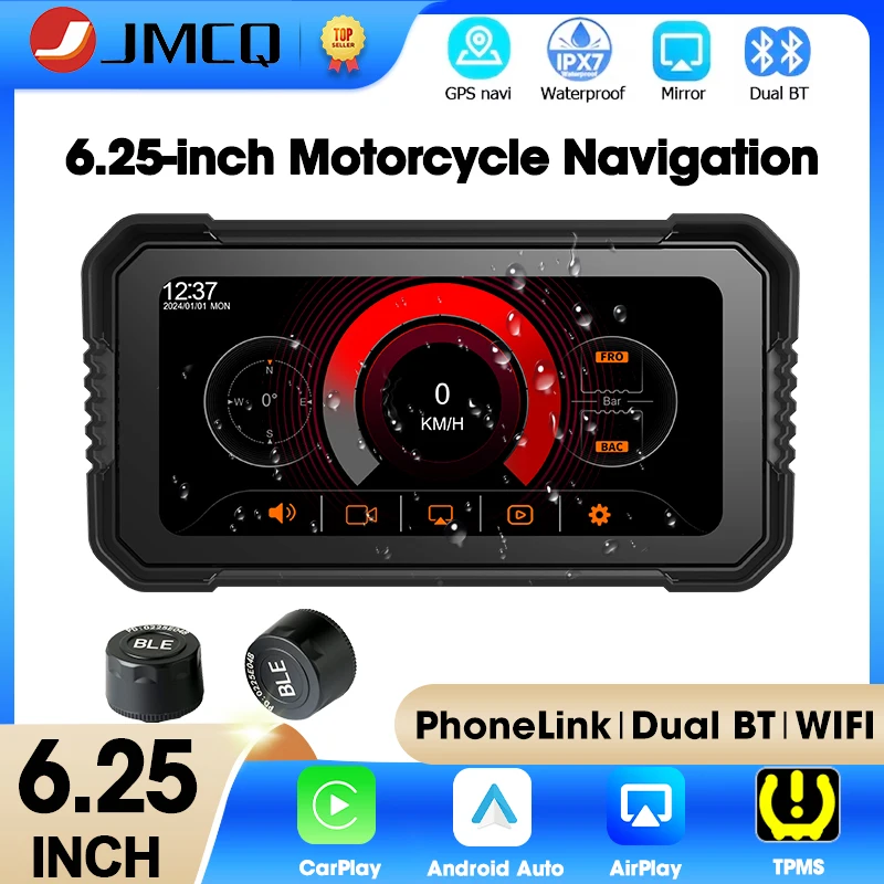 Portable 6.25" Motorcycle GPS Navigation Wireless Carplay Android Auto IPX7 Waterproof Moto Monitor Dual Bluetooth Support TPMS
Portable 6.25" Motorcycle GPS Navigation Wireless Carplay Android Auto IPX7 Waterproof Moto Monitor Dual Bluetooth Support TPMS