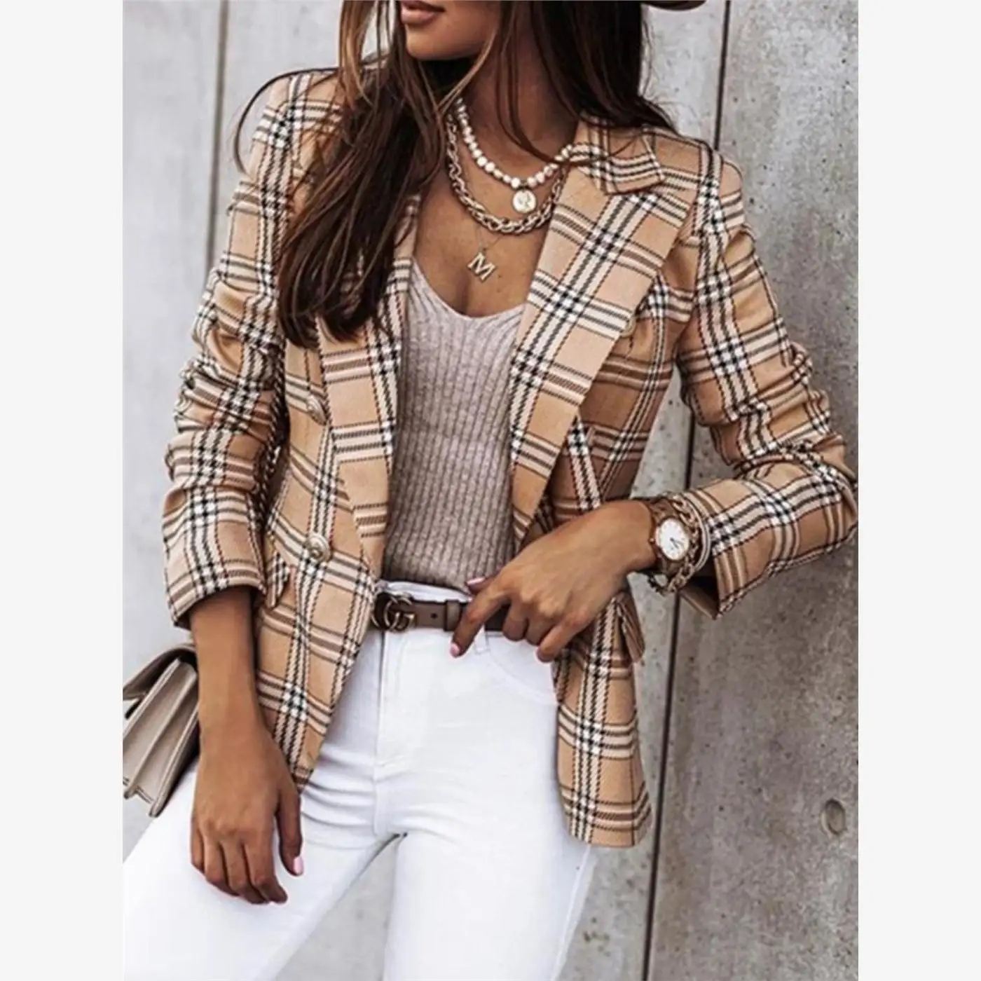 Women's Suit Jaet Winter Casual Coats Ladies Commute Sle Slim Fit Polyester Long Sve Button up Plaid Pattern
Women's Suit Jaet Winter Casual Coats Ladies Commute Sle Slim Fit Polyester Long Sve Button up Plaid Pattern