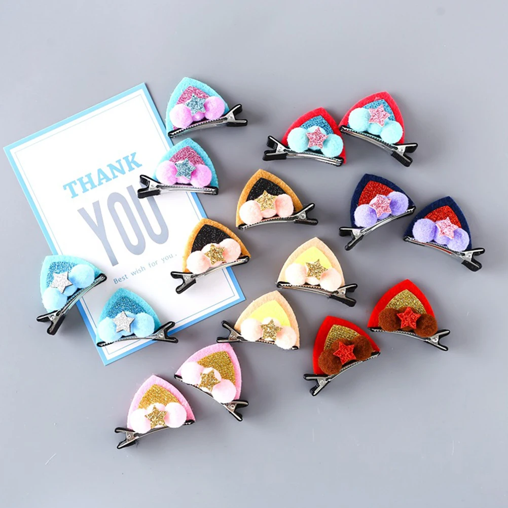 16pcs Cat Ear Hairpin Kids Glitter Hair Accessories Lovely Headdress Colorful Mood Changing Decorative Hairpins For Children
16pcs Cat Ear Hairpin Kids Glitter Hair Accessories Lovely Headdress Colorful Mood Changing Decorative Hairpins For Children