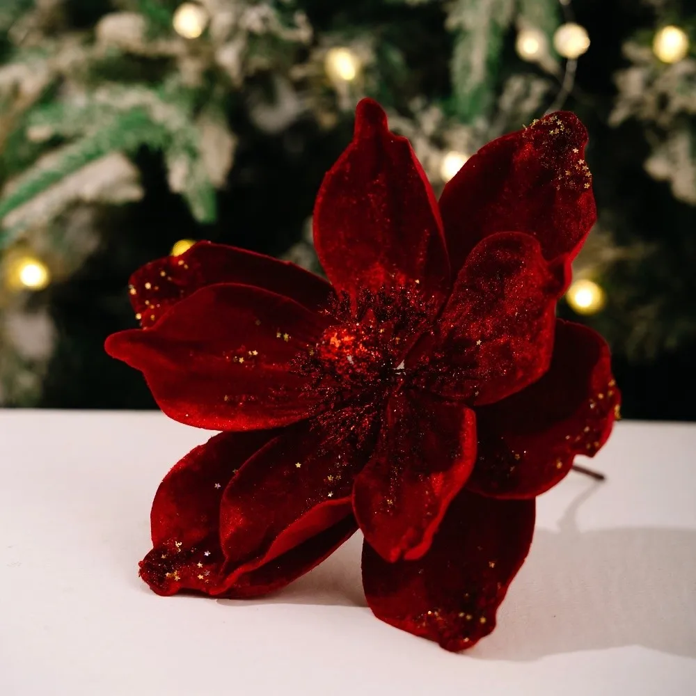 New 26CM Artificial Poinsettia Flower Sequins Glitter Simulation Flowers Sparkling Sequins Flower Wedding Decoration
New 26CM Artificial Poinsettia Flower Sequins Glitter Simulation Flowers Sparkling Sequins Flower Wedding Decoration
