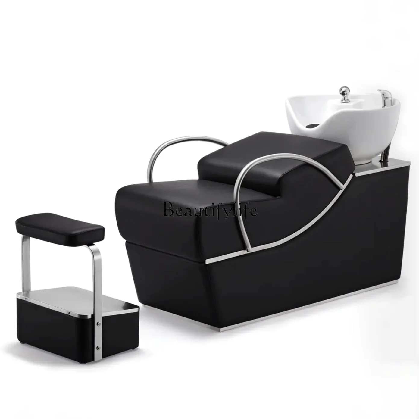 High-end Barber Shop Special Ceramic Basin Semi-Reclining Water Flushing Stainless Steel Hair Salon Shampoo Bed
High-end Barber Shop Special Ceramic Basin Semi-Reclining Water Flushing Stainless Steel Hair Salon Shampoo Bed