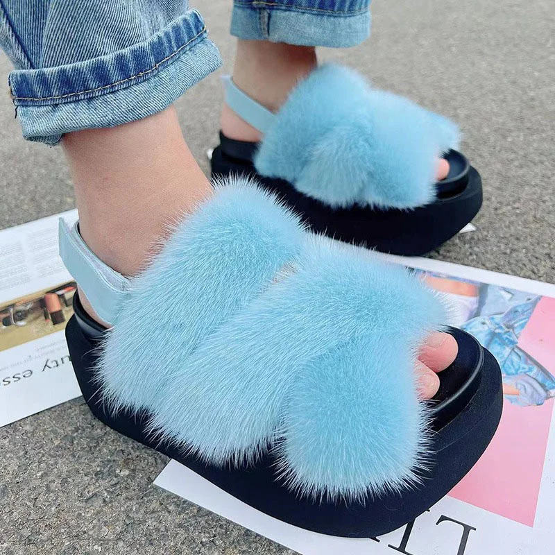 Europe Women's New Outdoor Sandals Luxury 100% Mink Hair Fashion Solid Color Flat Casual Comfortable Sneakers Charm Fur Slippers
Europe Women's New Outdoor Sandals Luxury 100% Mink Hair Fashion Solid Color Flat Casual Comfortable Sneakers Charm Fur Slippers