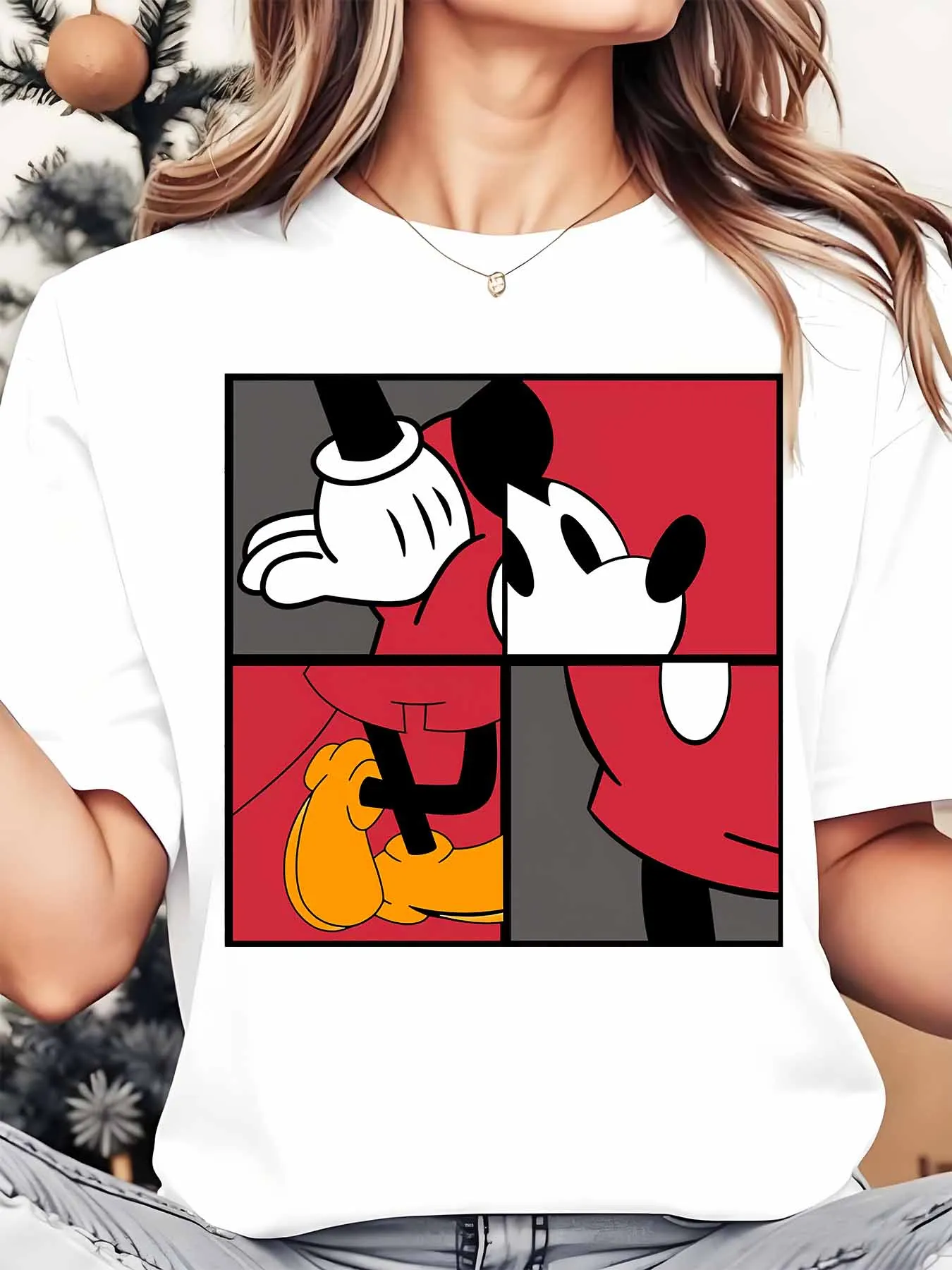 Disney Mickey Mouse Puzzle Design Women's Round Neck Shirt Summer Tops Comfortable Unisex Casual Short Sleeve Tee
Disney Mickey Mouse Puzzle Design Women's Round Neck Shirt Summer Tops Comfortable Unisex Casual Short Sleeve Tee
