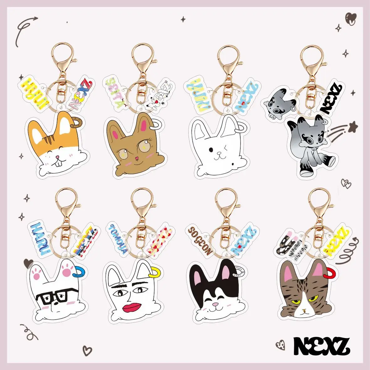 Kpop NEXZ Cartoon Acrylic Keychain Yu Yuki SoGeon Hyui Cute Animals Photo Print Two Sides Print Keyring Fans Bag Car Key Pendant
Kpop NEXZ Cartoon Acrylic Keychain Yu Yuki SoGeon Hyui Cute Animals Photo Print Two Sides Print Keyring Fans Bag Car Key Pendant